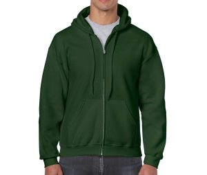 Full Zip Hoodie, FOREST GREEN, S, GILDAN