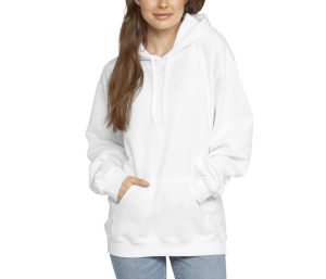 SOFTSTYLE MIDWEIGHT FLEECE Volwassenen HOODIE, WHITE, 3XL, GILDAN