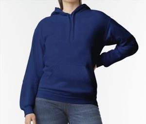 SOFTSTYLE MIDWEIGHT FLEECE Volwassenen HOODIE, NAVY, 3XL, GILDAN