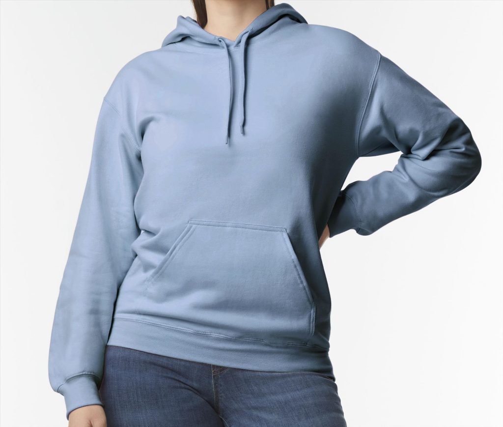SOFTSTYLE MIDWEIGHT FLEECE Volwassenen HOODIE, STONE BLUE, 3XL, GILDAN