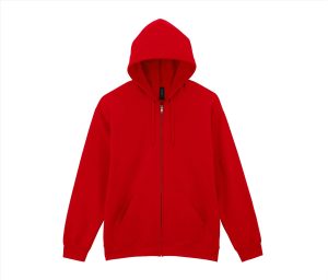 SOFTSTYLE MIDWEIGHT FLEECE Volwassenen Full Zip Hoodie Sweatshirt, RED, 3XL, GILDAN