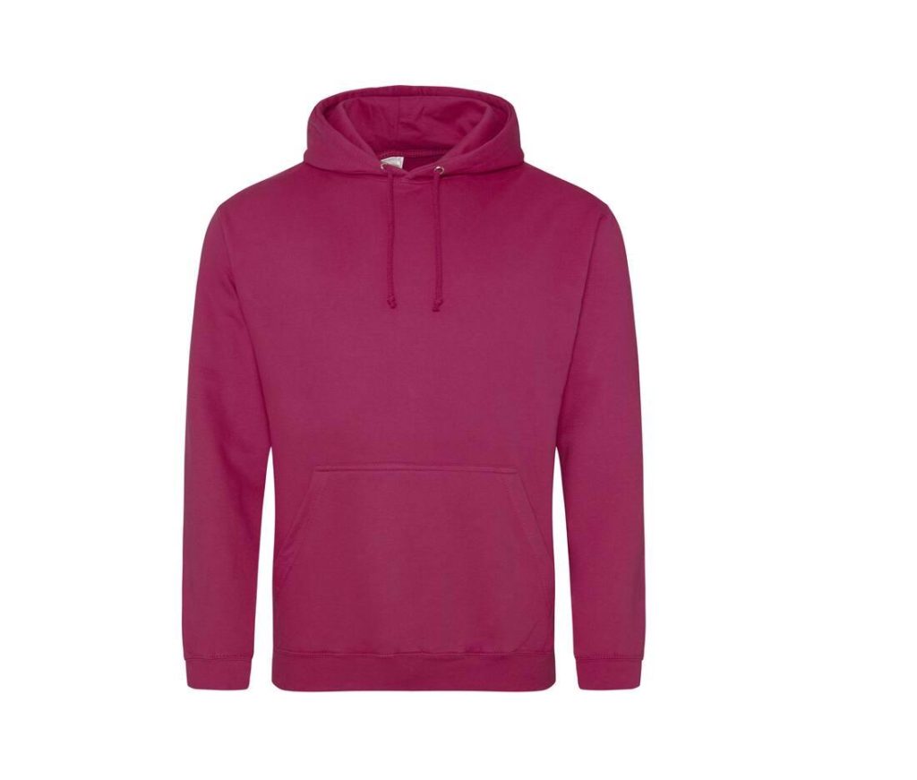 COLLEGE HOODIE, CRANBERRY, XS, JUST HOODS