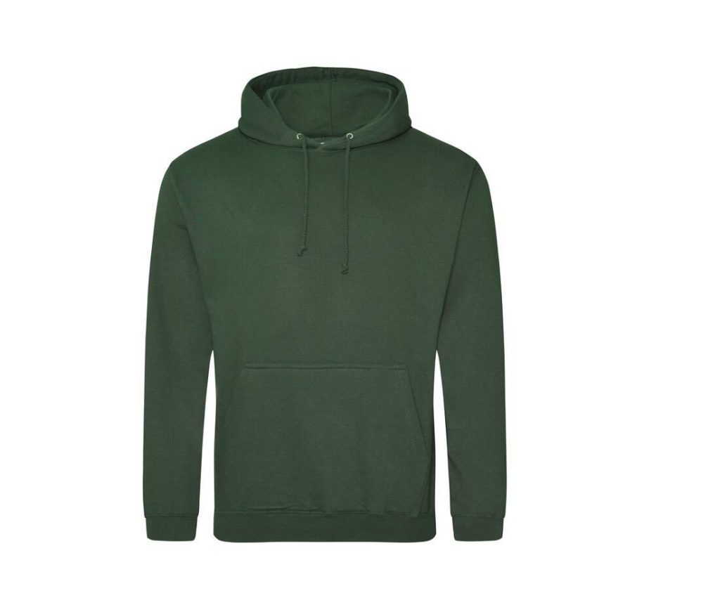 COLLEGE HOODIE, BOTTLE GREEN, XS, JUST HOODS