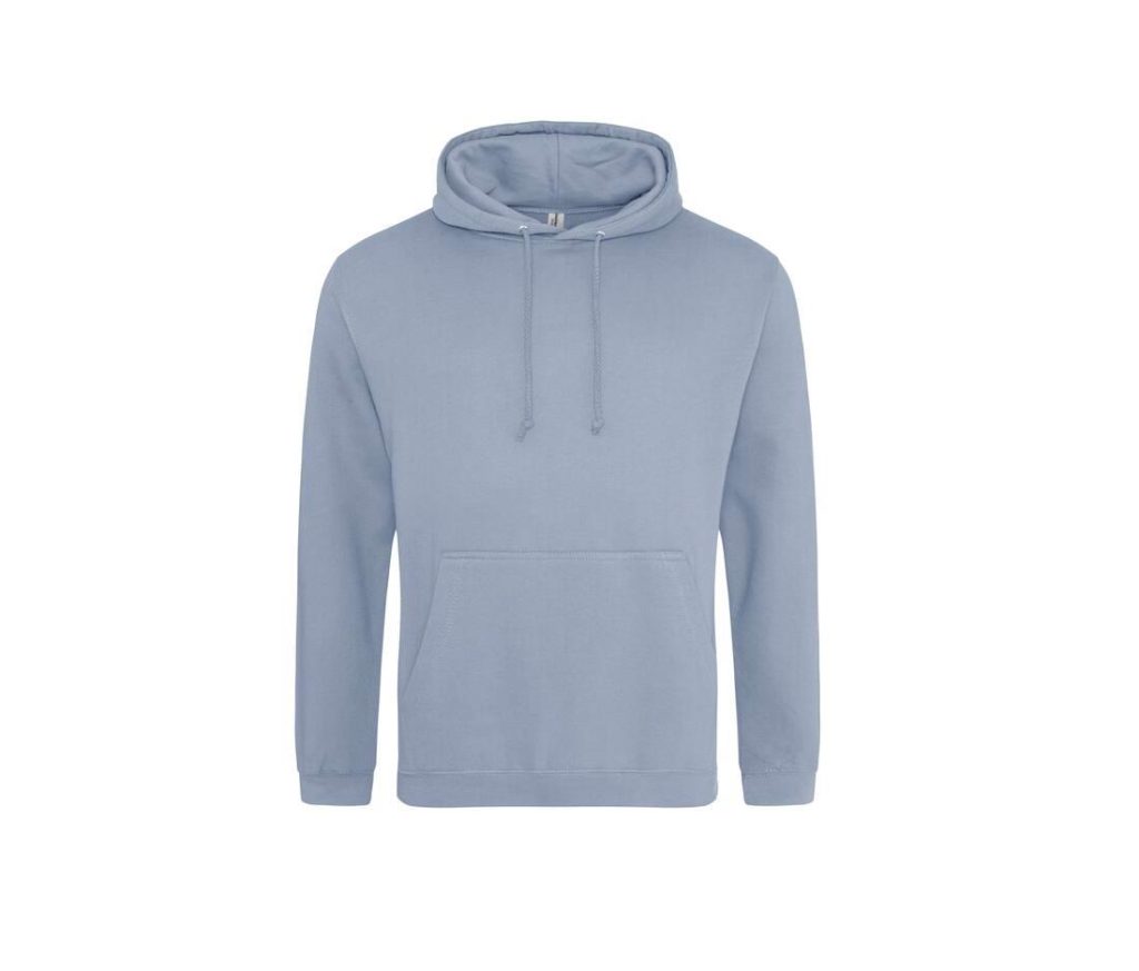 COLLEGE HOODIE, DUSTY BLUE, XS, JUST HOODS