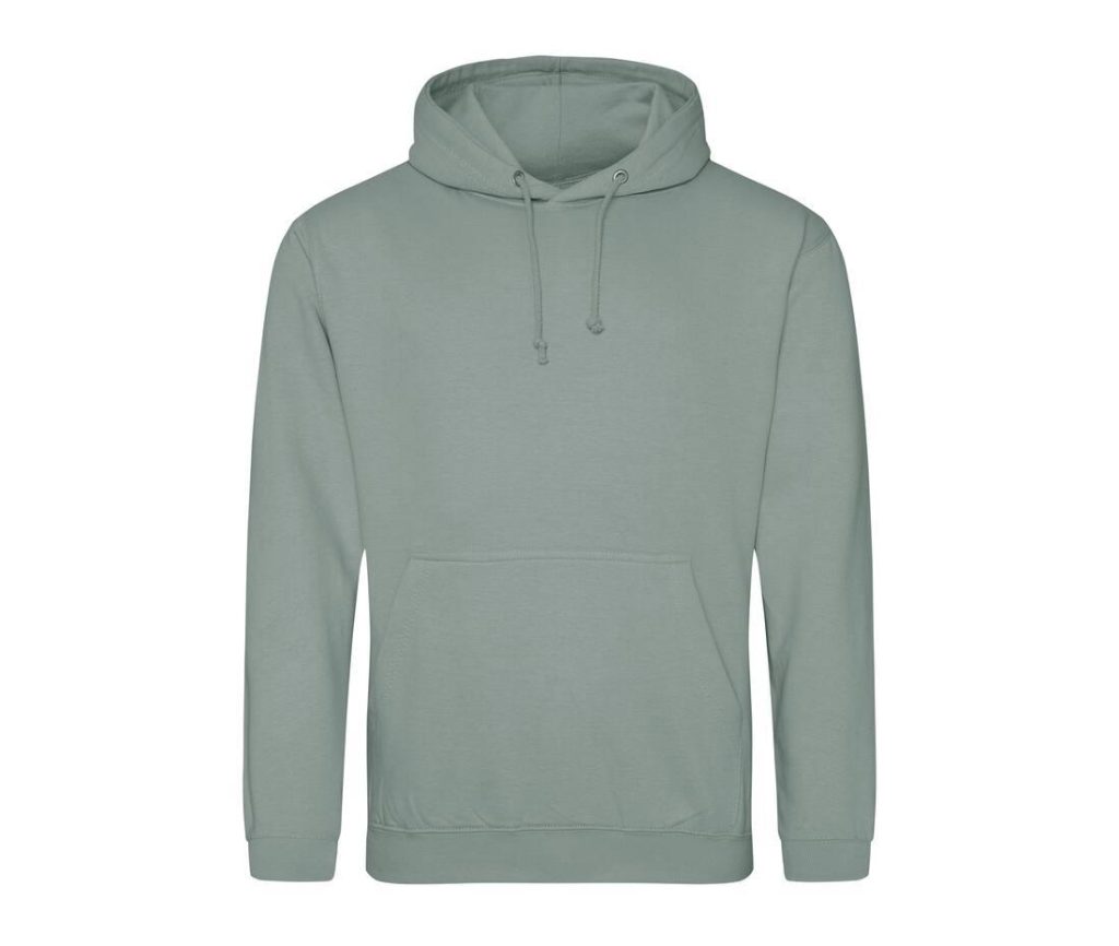 COLLEGE HOODIE, DUSTY GREEN, XS, JUST HOODS