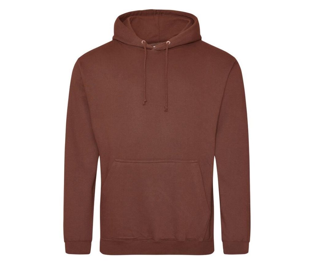 COLLEGE HOODIE, RED RUST, XS, JUST HOODS