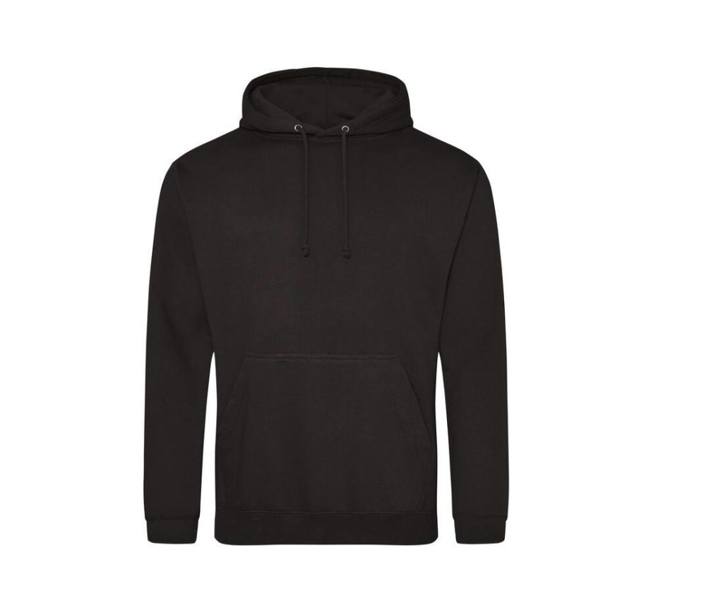 COLLEGE HOODIE, JET BLACK, XS, JUST HOODS