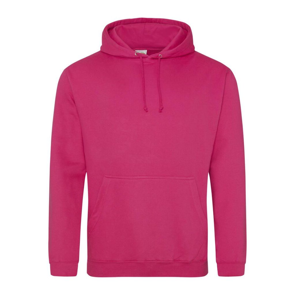 COLLEGE HOODIE, HOT PINK, XS, JUST HOODS