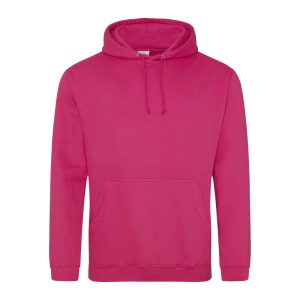 COLLEGE HOODIE, HOT PINK, XS, JUST HOODS