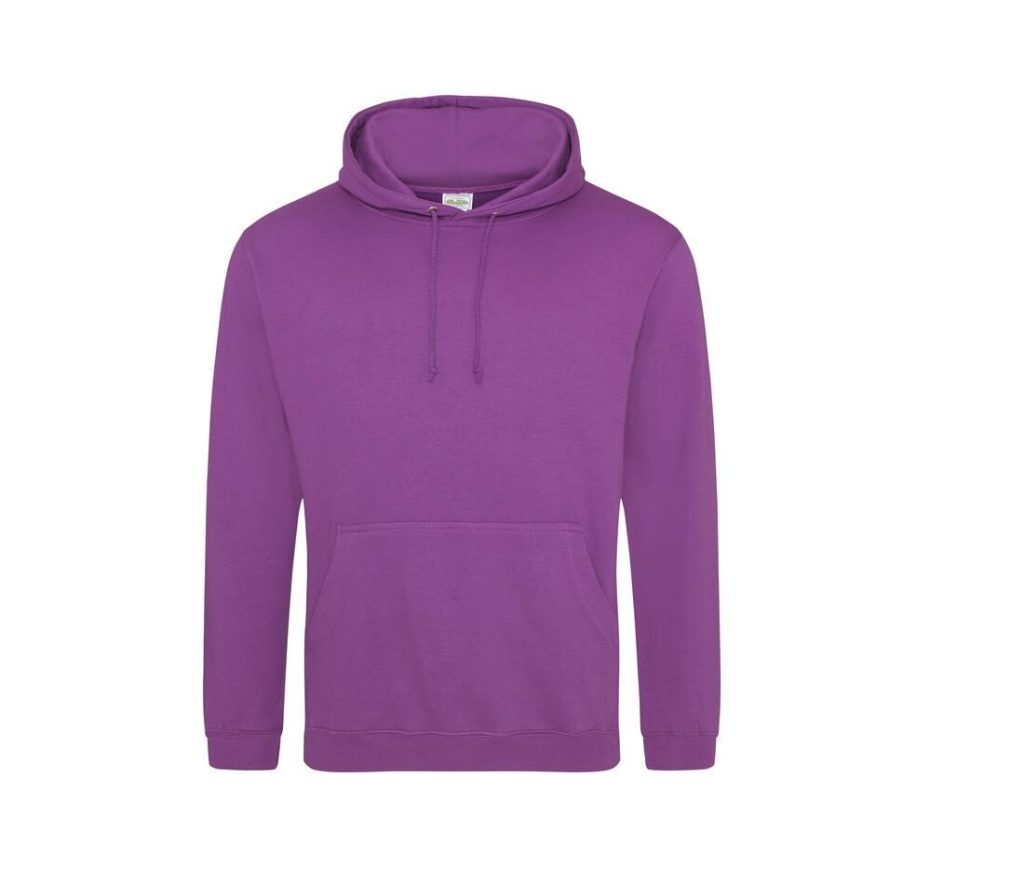 COLLEGE HOODIE, MAGENTA MAGIC, XS, JUST HOODS