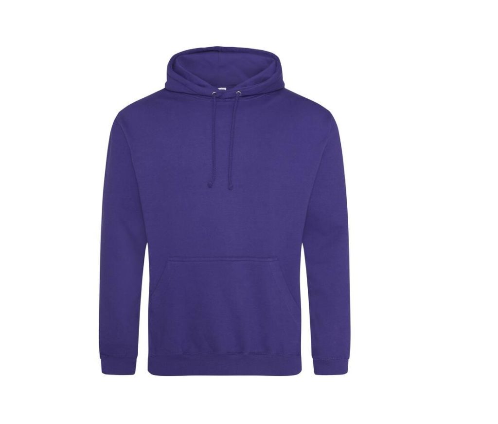 COLLEGE HOODIE, ULTRA VIOLET, XS, JUST HOODS