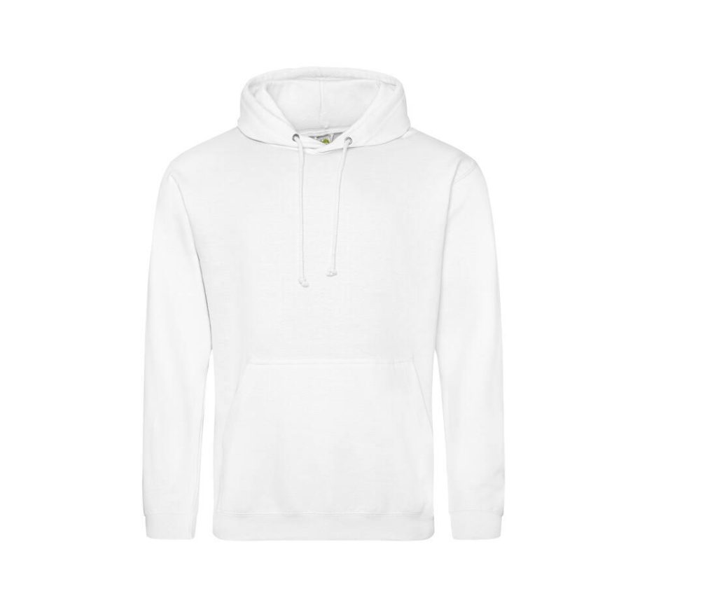 COLLEGE HOODIE, ARCTIC WHITE, XS, JUST HOODS