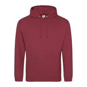 COLLEGE HOODIE, BRICK RED, XS, JUST HOODS