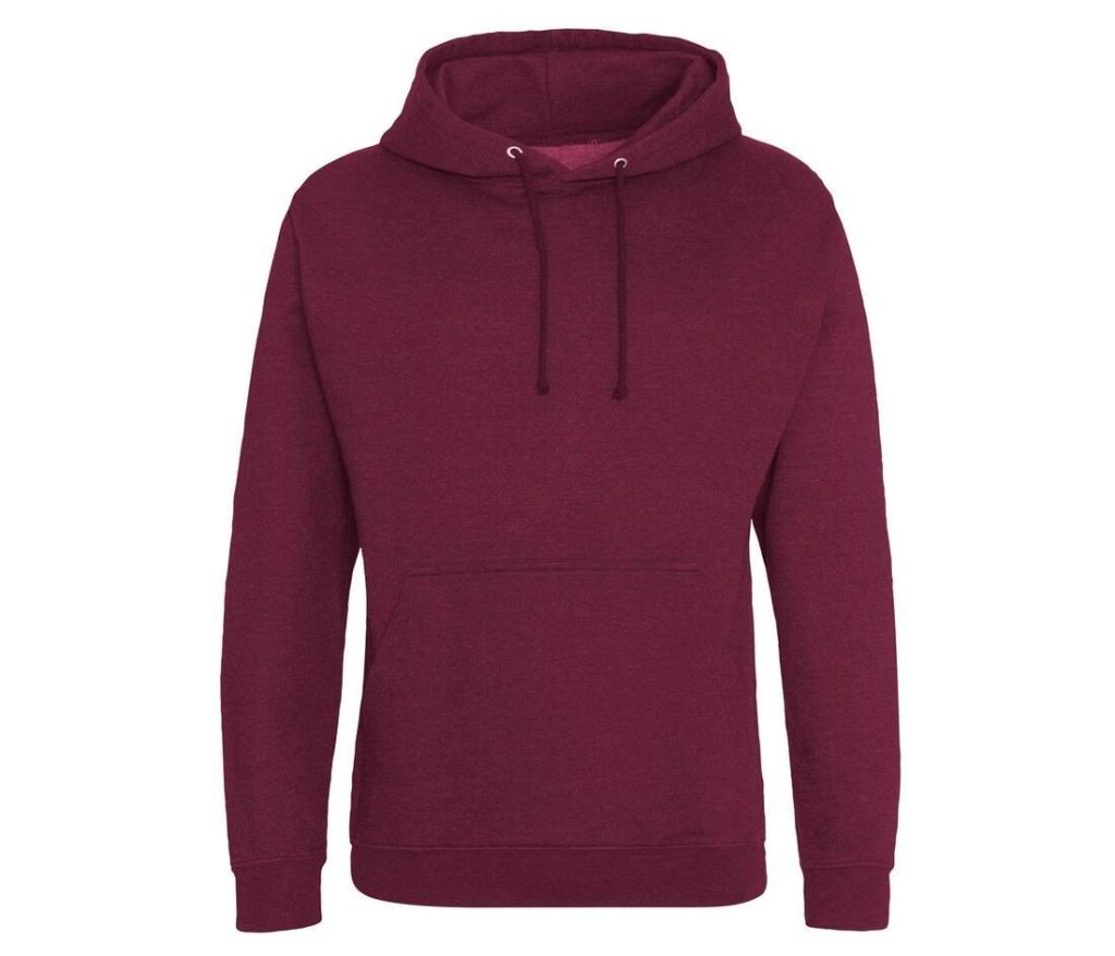 COLLEGE HOODIE, BURGUNDY SMOKE, XS, JUST HOODS