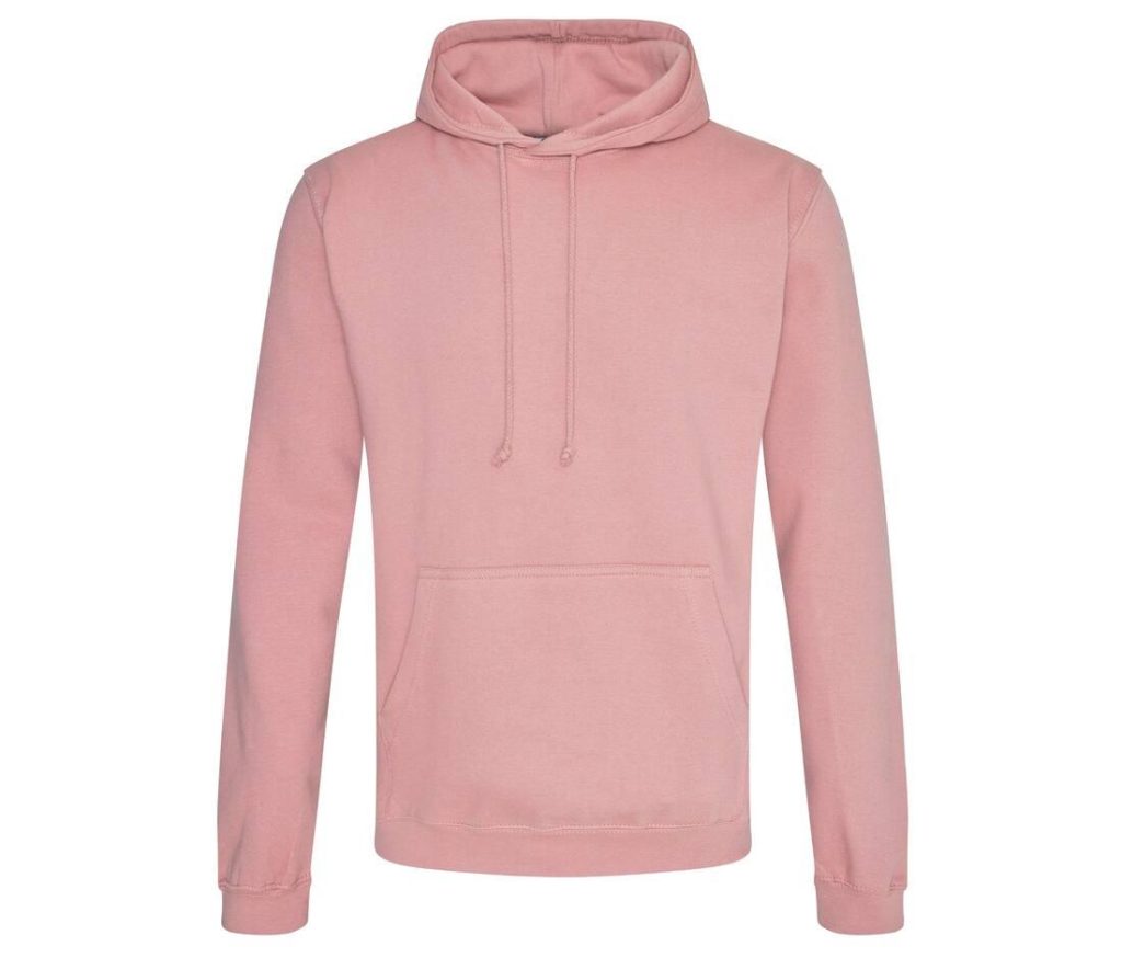 COLLEGE HOODIE, DUSTY PINK, XS, JUST HOODS
