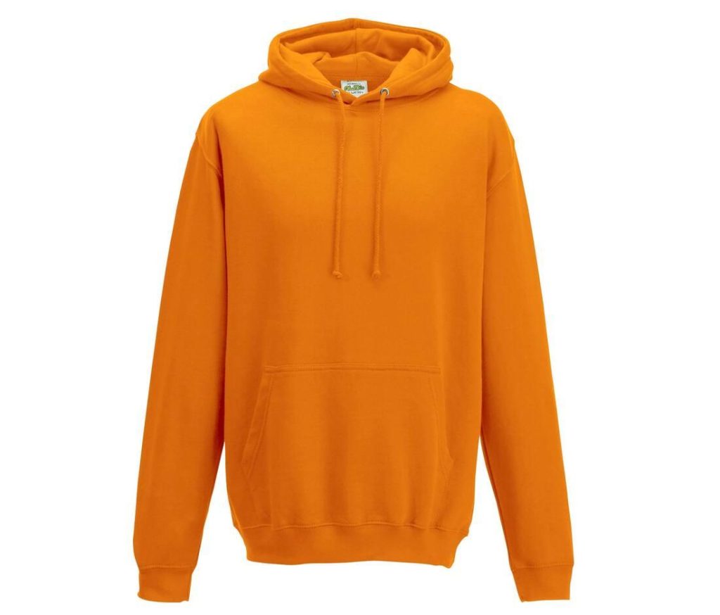 COLLEGE HOODIE, ORANGE CRUSH, XS, JUST HOODS