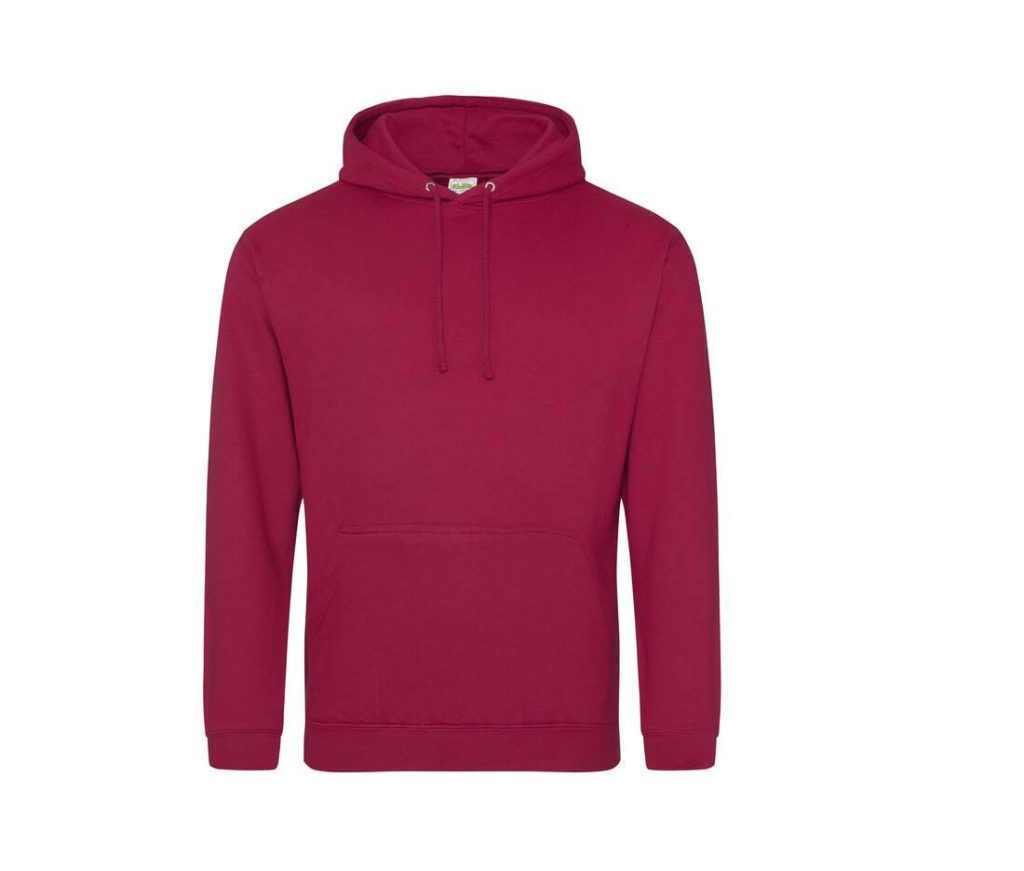 COLLEGE HOODIE, RED HOT CHILLI, XS, JUST HOODS