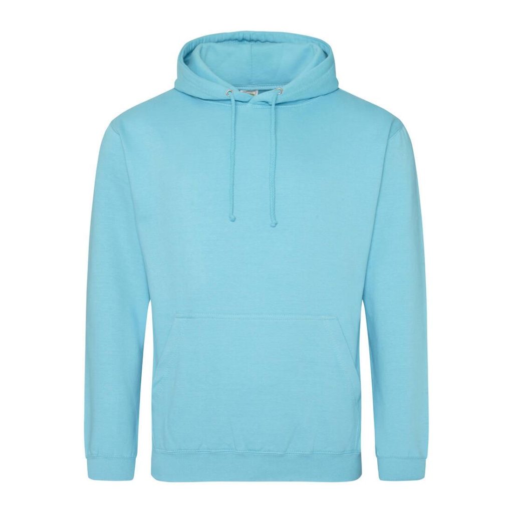 COLLEGE HOODIE, TURQUOISE SURF, XS, JUST HOODS