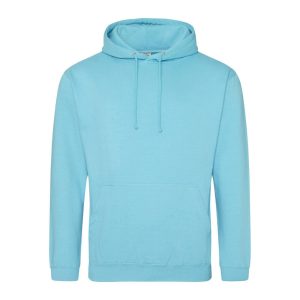 COLLEGE HOODIE, TURQUOISE SURF, XS, JUST HOODS
