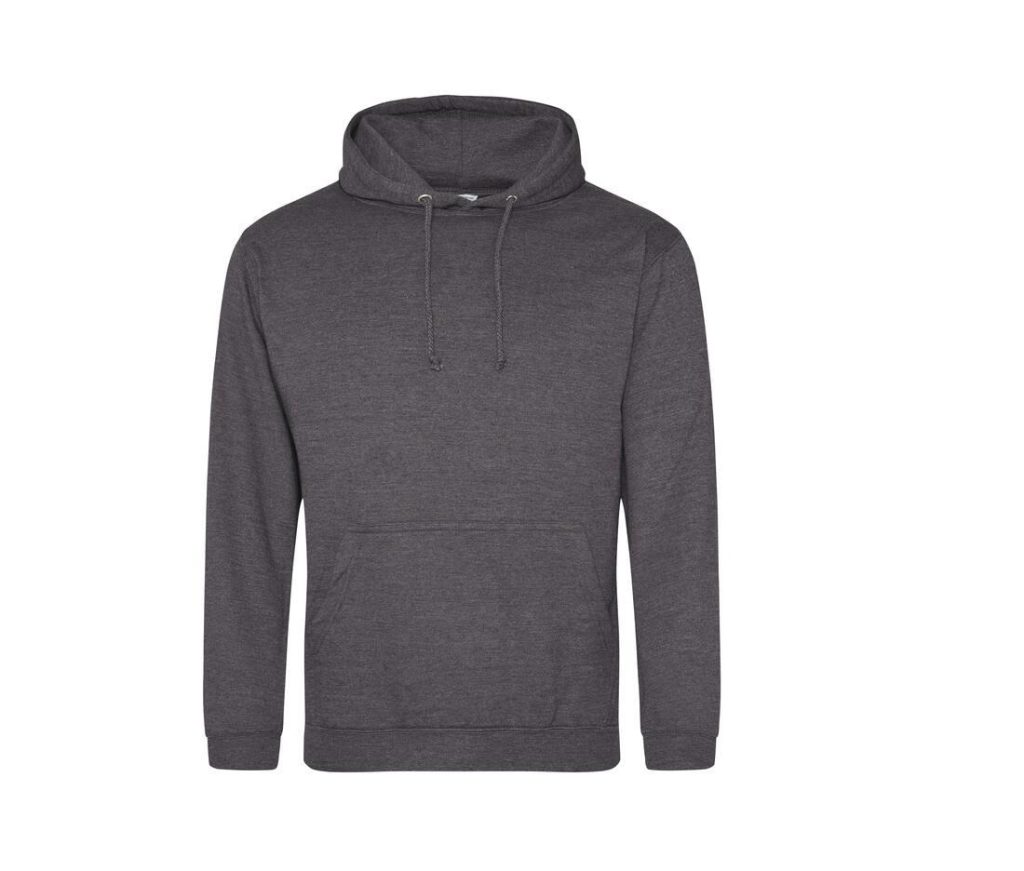COLLEGE HOODIE, CHARCOAL, XS, JUST HOODS