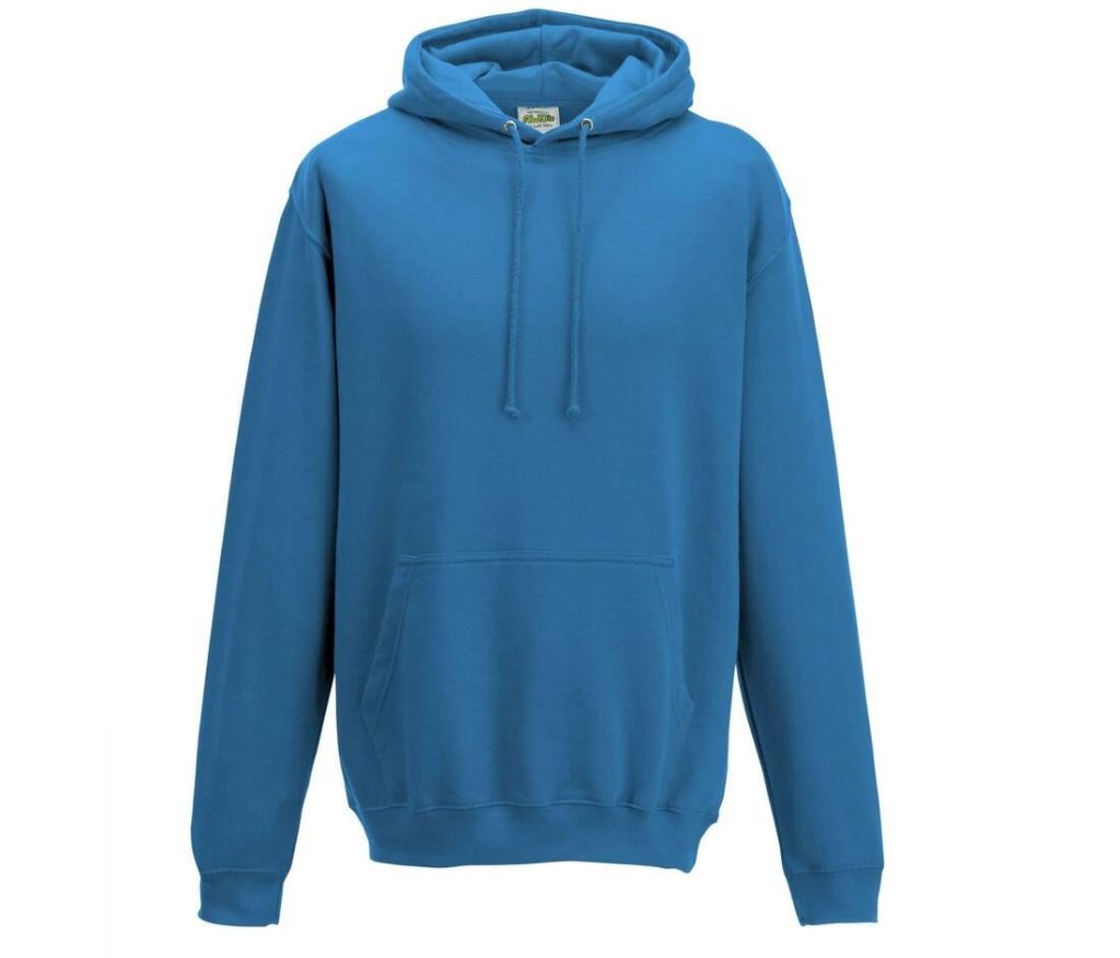 COLLEGE HOODIE, TROPICAL BLUE, XS, JUST HOODS