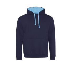 VARSITY HOODIE, OXFORD NAVY/HAWAIIAN BLUE, XS, JUST HOODS