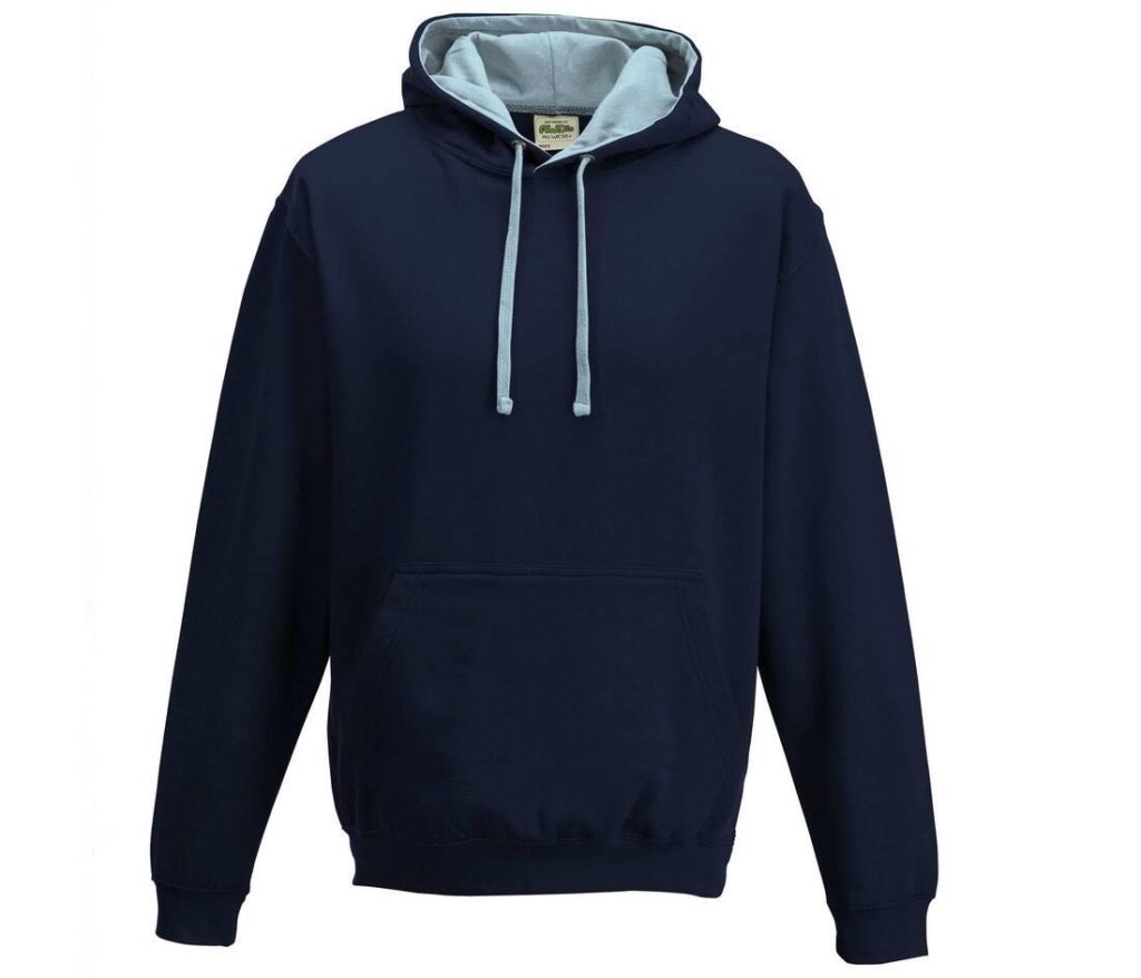VARSITY HOODIE, FRENCH NAVY/SKY BLUE, XS, JUST HOODS