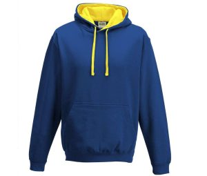 VARSITY HOODIE, ROYAL BLUE/SUN YELLOW, L, JUST HOODS