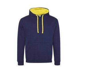 VARSITY HOODIE, OXFORD NAVY/SUN YELLOW, XS, JUST HOODS