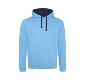VARSITY HOODIE, HAWAIIAN BLUE/OXFORD NAVY, XS, JUST HOODS
