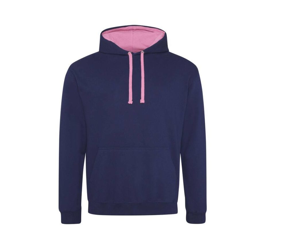 VARSITY HOODIE, OXFORD NAVY/CANDYFLOSS PINK, S, JUST HOODS