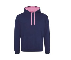 VARSITY HOODIE, OXFORD NAVY/CANDYFLOSS PINK, S, JUST HOODS