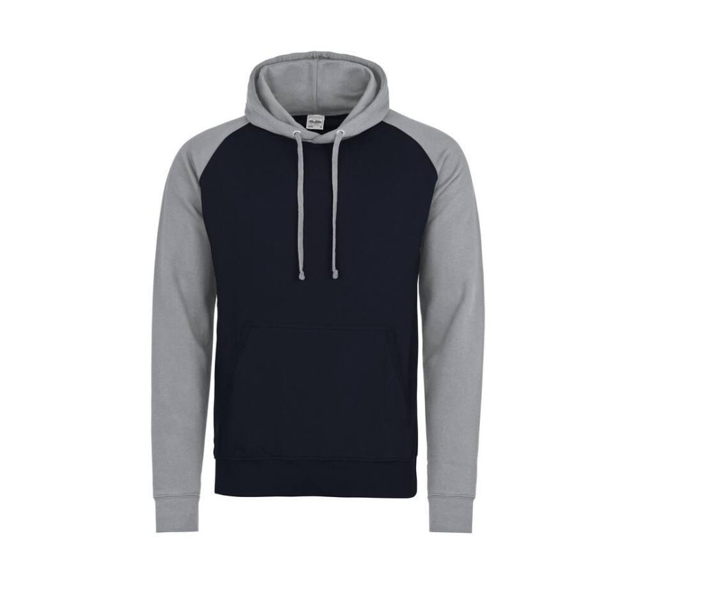 BASEBALL HOODIE, OXFORD NAVY/HEATHER GREY, S, JUST HOODS