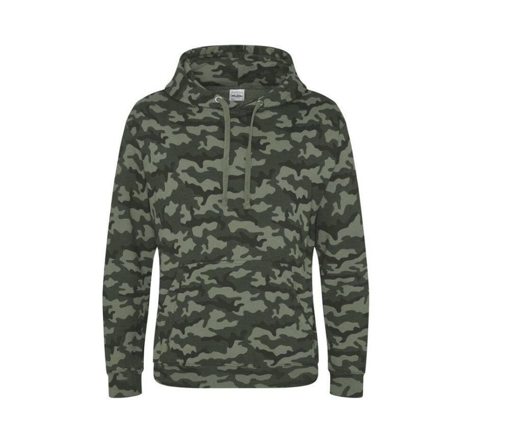 CAMO HOODIE, GREEN CAMO, XS, JUST HOODS