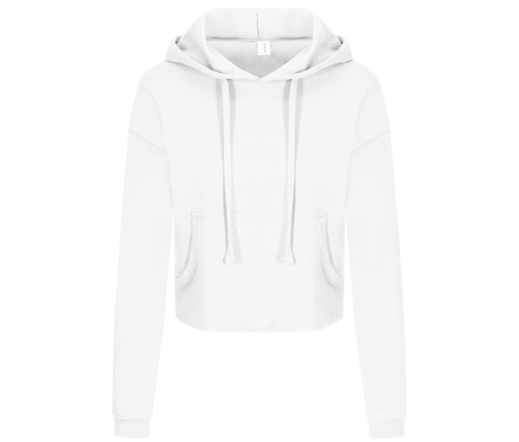 GIRLIE CROPPED HOODIE, ARCTIC WHITE, XXS, JUST HOODS