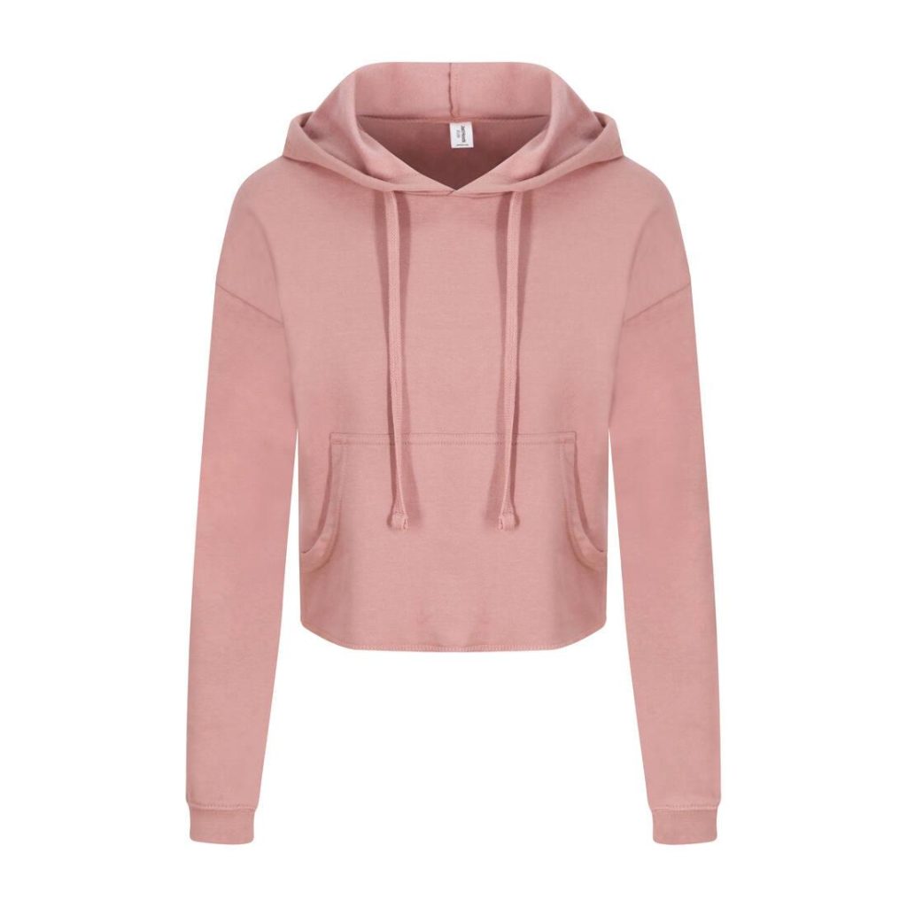 GIRLIE CROPPED HOODIE, DUSTY PINK, XXS, JUST HOODS