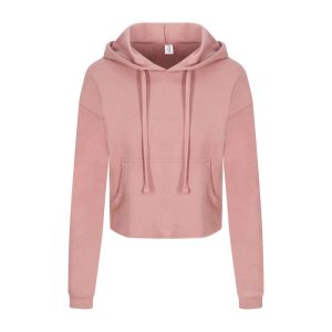 GIRLIE CROPPED HOODIE, DUSTY PINK, XXS, JUST HOODS
