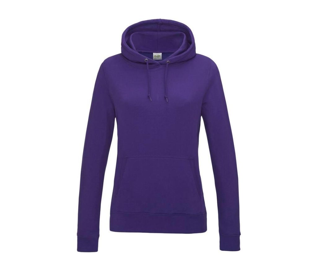 Dames COLLEGE HOODIE, PURPLE, XS, JUST HOODS
