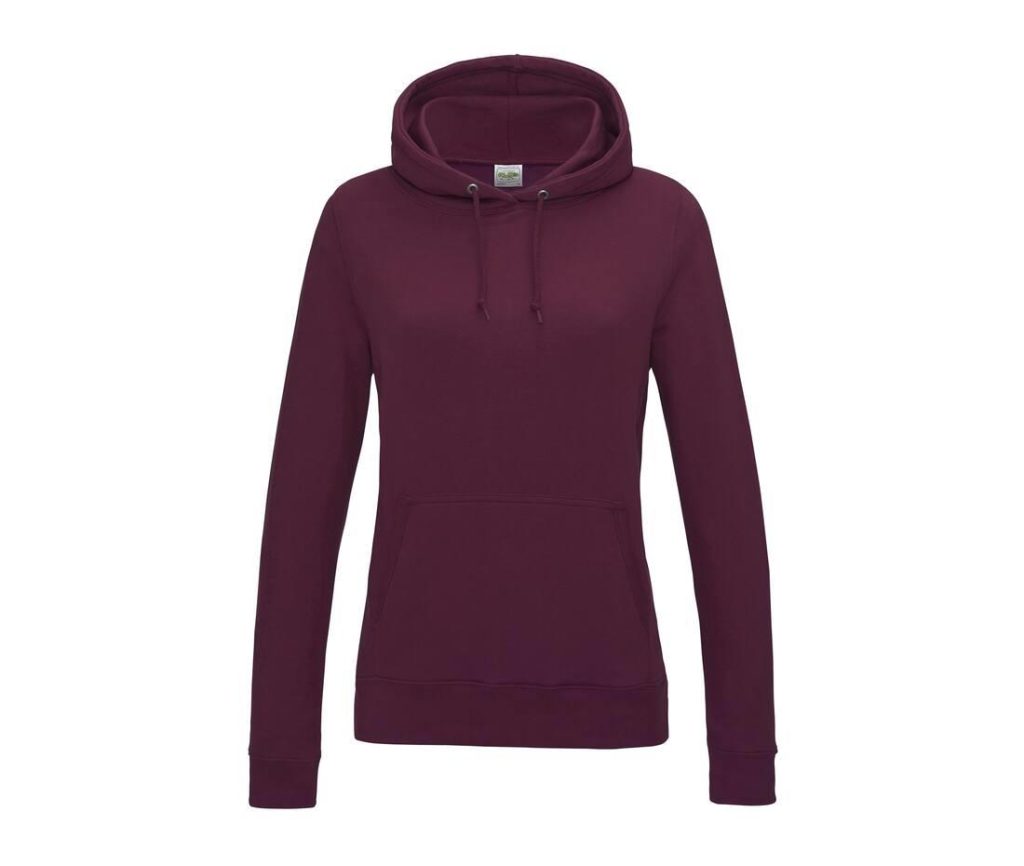 Dames COLLEGE HOODIE, BURGUNDY, XS, JUST HOODS