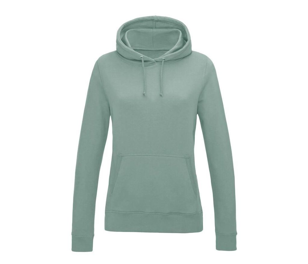 Dames COLLEGE HOODIE, DUSTY GREEN, L, JUST HOODS