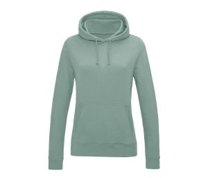 Dames COLLEGE HOODIE, DUSTY GREEN, L, JUST HOODS