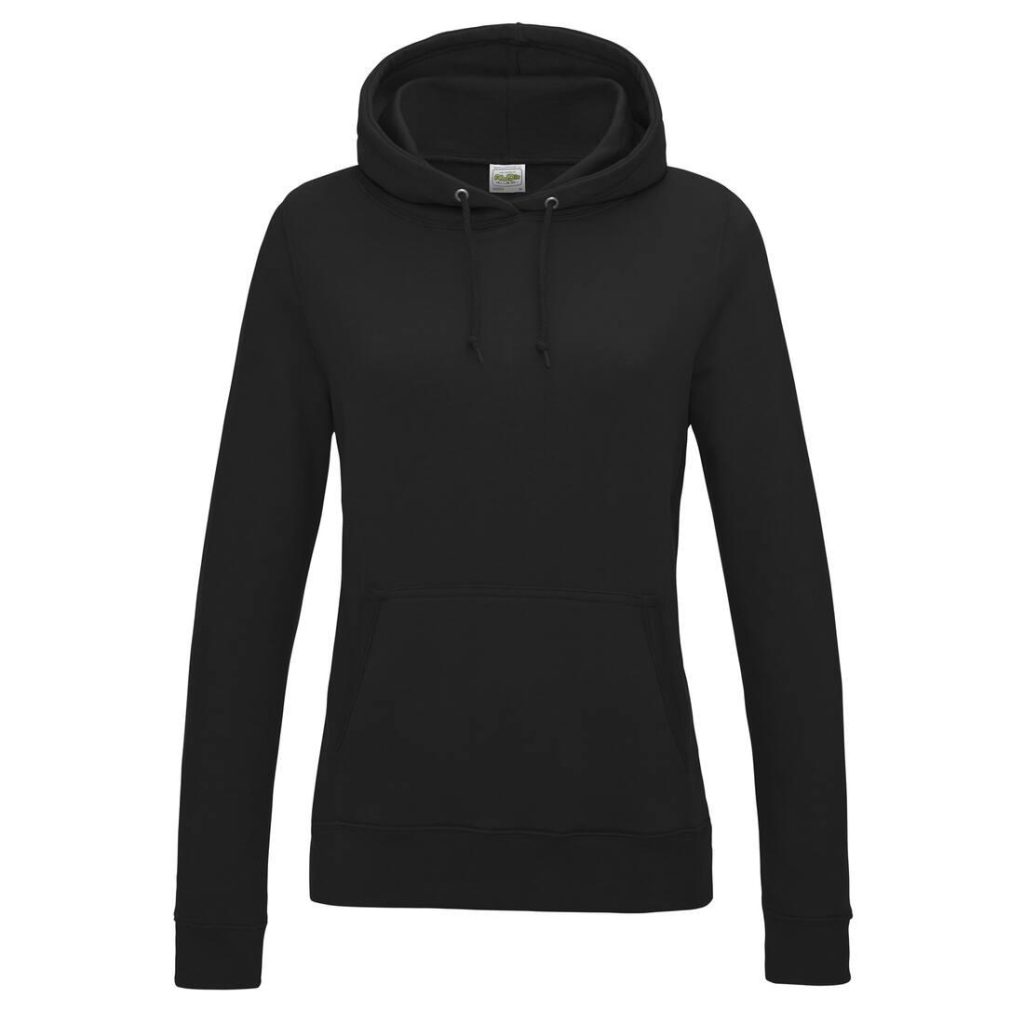 Dames COLLEGE HOODIE, JET BLACK, L, JUST HOODS