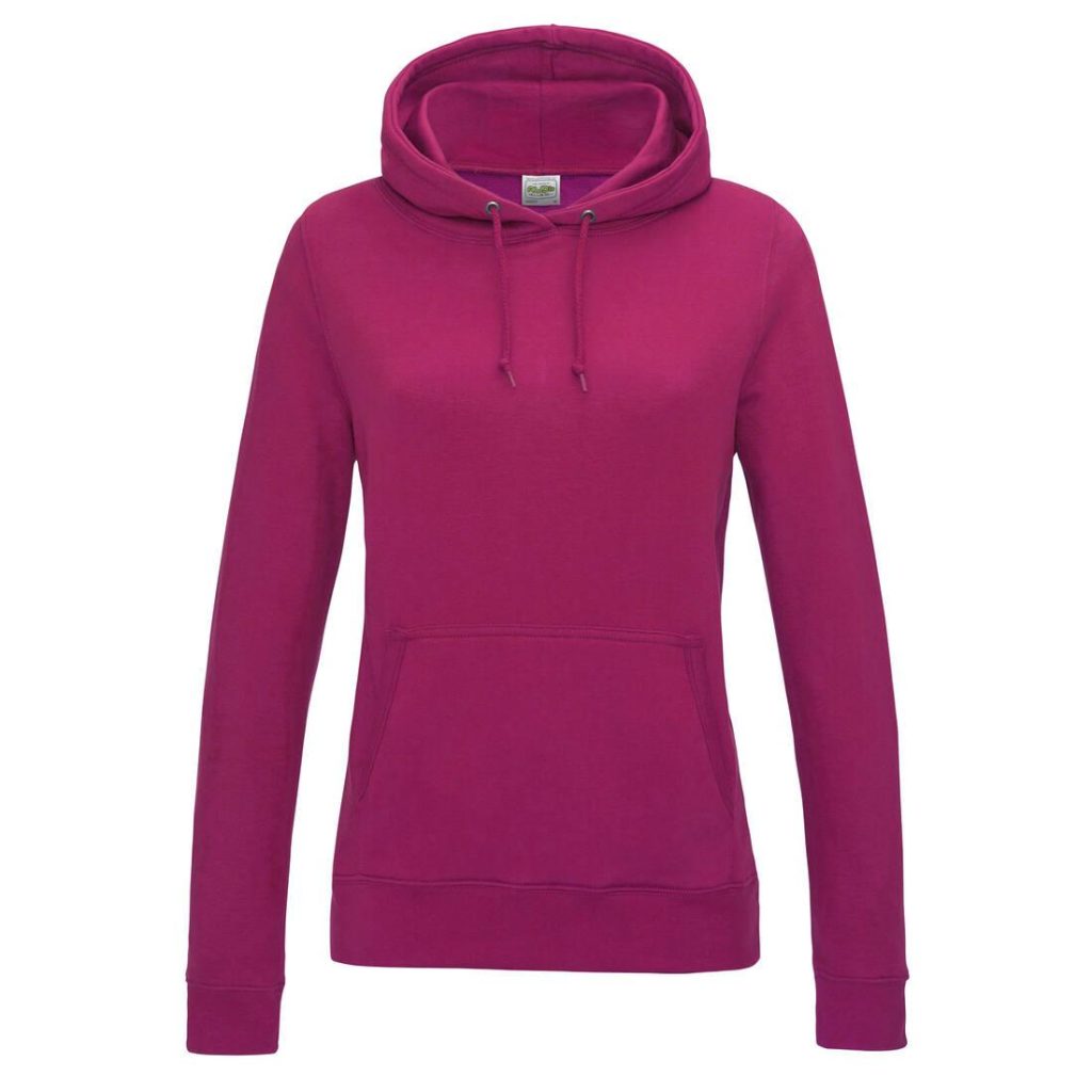 Dames COLLEGE HOODIE, HOT PINK, L, JUST HOODS