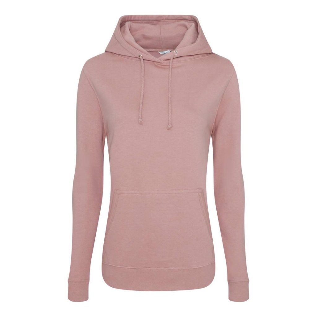 Dames COLLEGE HOODIE, DUSTY PINK, L, JUST HOODS