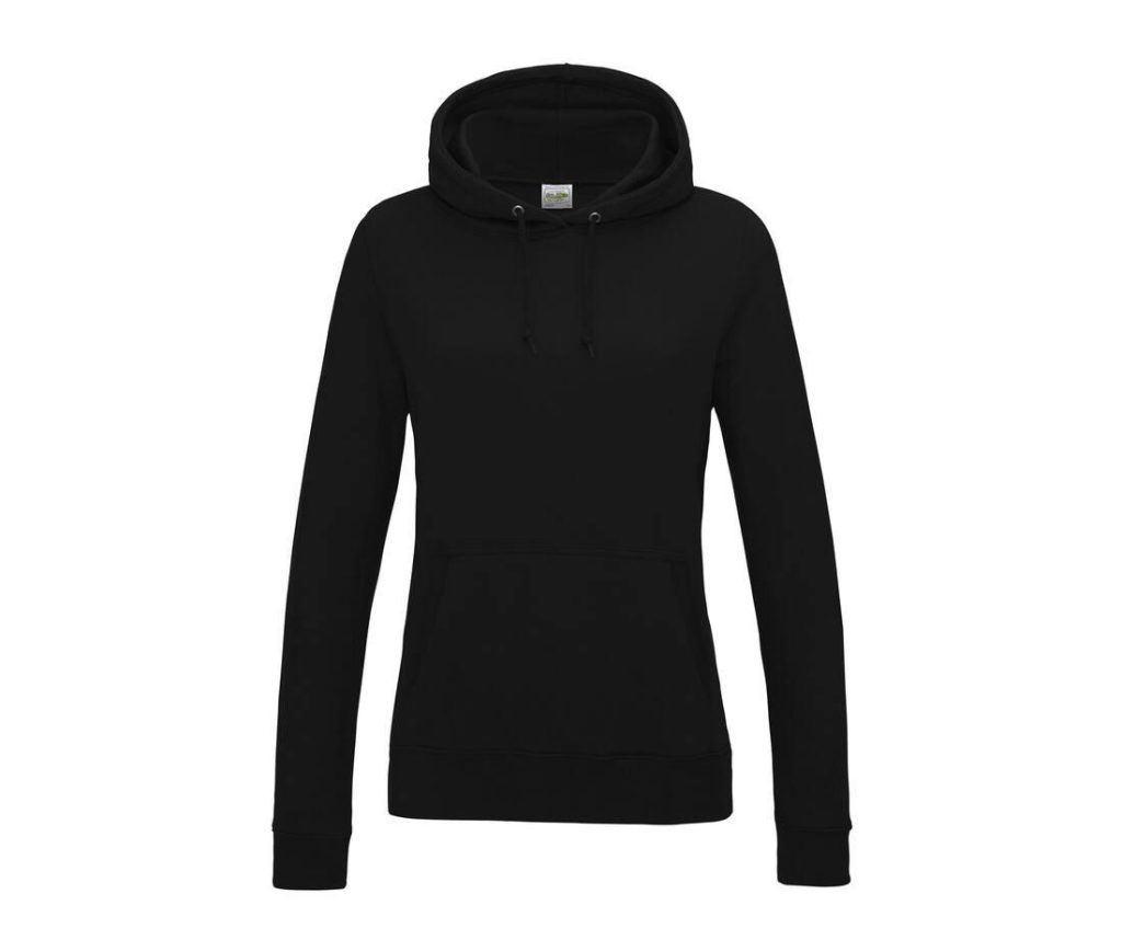 Dames COLLEGE HOODIE, DEEP BLACK, XS, JUST HOODS