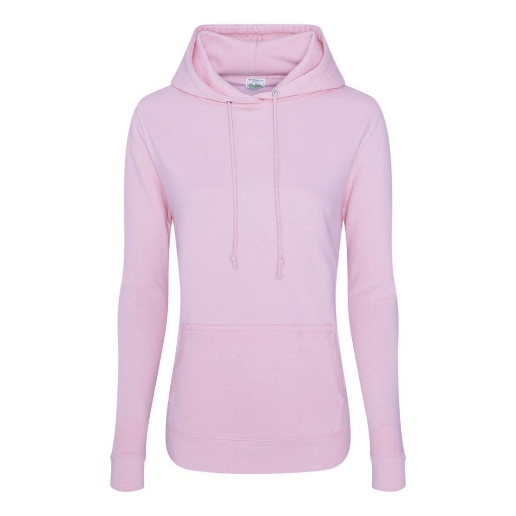 Dames COLLEGE HOODIE, BABY PINK, L, JUST HOODS