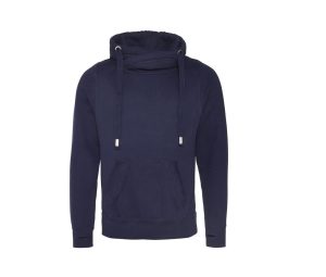 CROSS NECK HOODIE, OXFORD NAVY, S, JUST HOODS