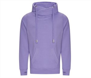 CROSS NECK HOODIE, DIGITAL LAVENDER, L, JUST HOODS