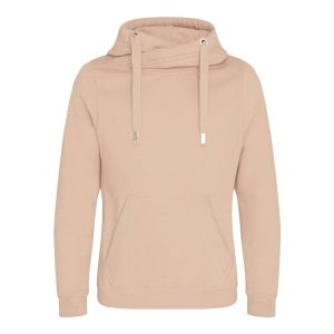 CROSS NECK HOODIE, NUDE, L, JUST HOODS