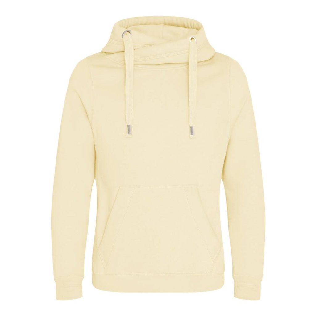 CROSS NECK HOODIE, VANILLA MILKSHAKE, L, JUST HOODS
